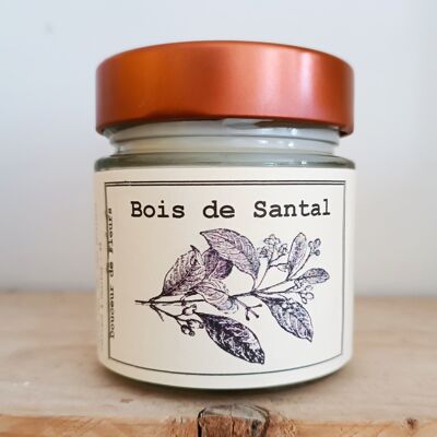 Bougie 180gr BOIS DE SANTAL cires de soja et colza