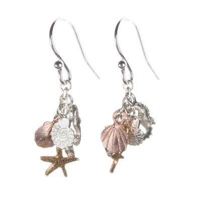 Shells And Seahorse Cluster Earrings