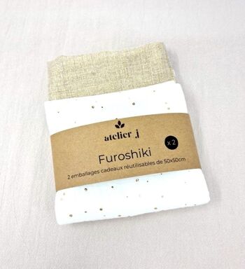 Furoshiki / Lot de 2 emballages cadeaux réutilisables / Zéro déchet 9