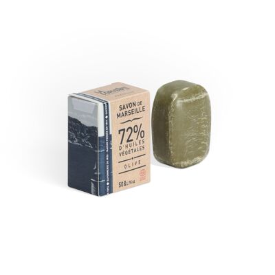 Marseille soap small pebble OLIVE – 50g – In box