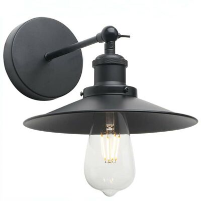 Flat Mounted Light Wall Lamp Steel With Black Shade~1503