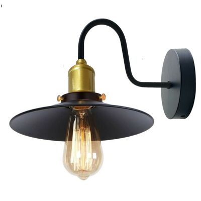 Black Shade With Gold Holder Wall Light Lampshade Modern Industrial Wall Lamp~1572