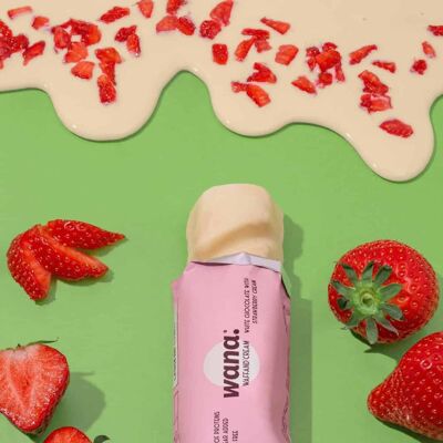 Waffand'Cream - Weiße Schokolade mit Erdbeercreme - Schachtel mit 12 Riegeln