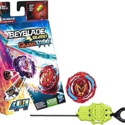 BEYBLADE - Beyblade Burst QuadStrike Starter Pack - Peonza y lanzador - 4 en 1