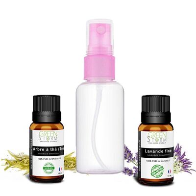 Kit "pour le linge" huiles essentielles 2x10ml et vaporisateur