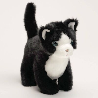 Meine Gustave Katze - weiß schwarz - klein - 26 cm