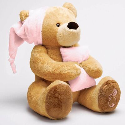 Il mio orsetto dormiente - rosa - medio - 35 cm