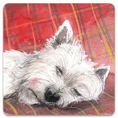 Tartan Rug Dog Fridge Magnet