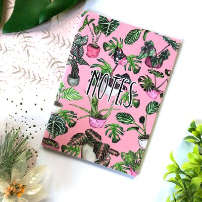 Cuaderno de bolsillo con diseño de plantas de interior (5 cuadernos de bolsillo)