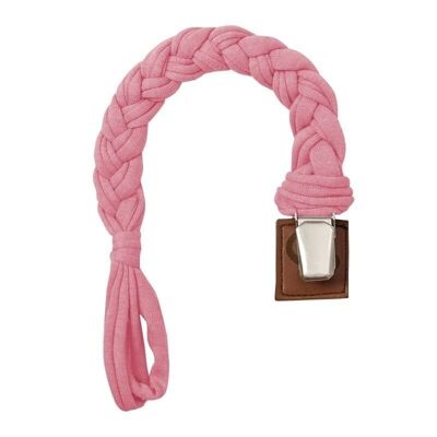 Attache tétine tressée tétine Baby Pink