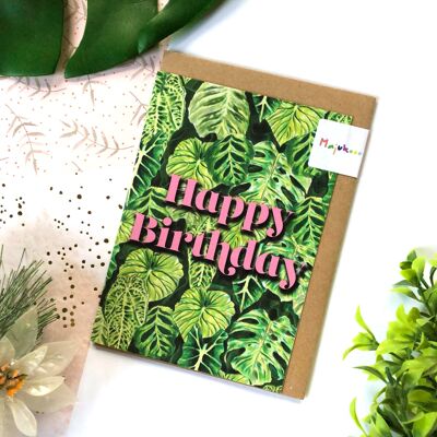 Tarjeta del feliz cumpleaños de la selva