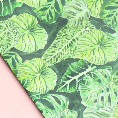 Jungle Leaf Pattern Wrapping Paper (5 Rolled Up Sheets)