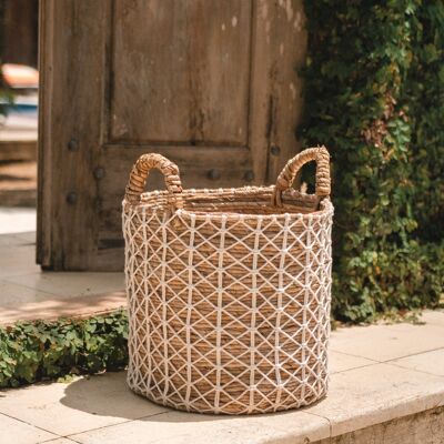 panier boho | panier à linge | Panier à plantes KERSO en fibre de bananier (3 tailles)