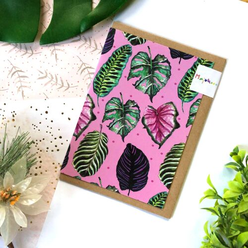 Pink Polka Dot Houseplant Card