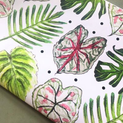 Tropical Leaf Wrapping Paper (5 Rolled Up Sheets)