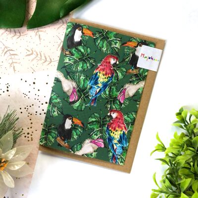 Tropical Parrot Pattern Card