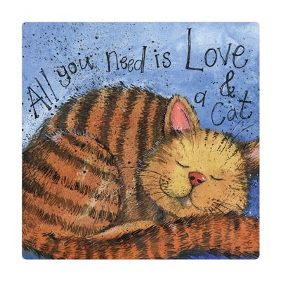Love & A Cat Fridge Magnet