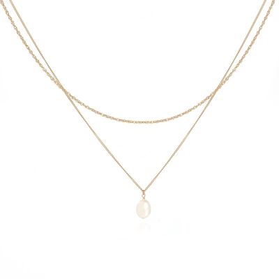 Alexandra 14k Gold Pearl Layered Necklace