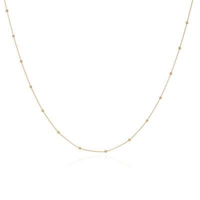 Beaded 14k Gold Necklace