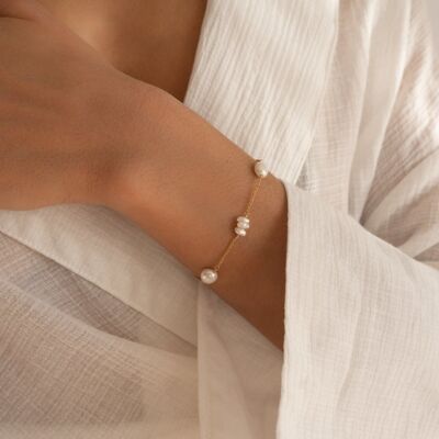 Boheme 14k Gold  Pearl Bracelet