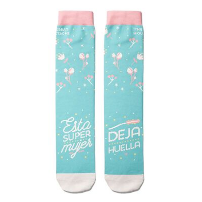 CHAUSSETTES "CETTE SUPER FEMME LAISSE UNE MARQUE"