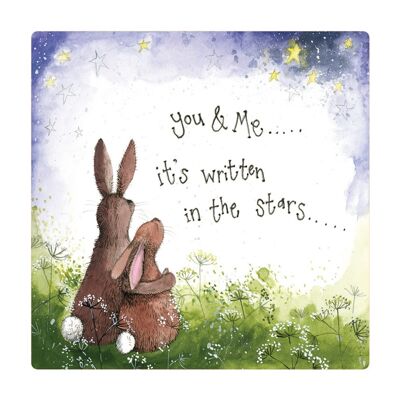 You, Me and the Starlight Bunny Fridge Magnet