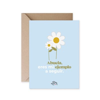 CARD - GRANDMOTHER YOU ARE MY EXAMPLE TO FOLLOW + KRAFT ENVELOPE