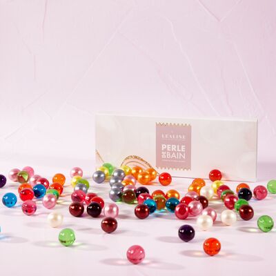 Caja de Perlas de Baño x52 - Bola de Baño de Aceite de Soja - Sin Parabenos - Perla de Baño Made in France