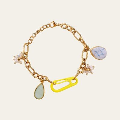 Ober Chain Bracelet, Natural Stone, Crystal and Epoxy Resin