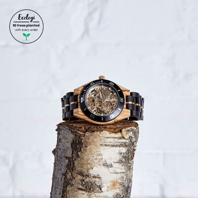 The Rosewood - Montre en bois mécanique végétalienne faite à la main