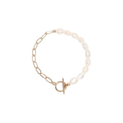 Freda 14k Gold Pearl Chain Bracelet