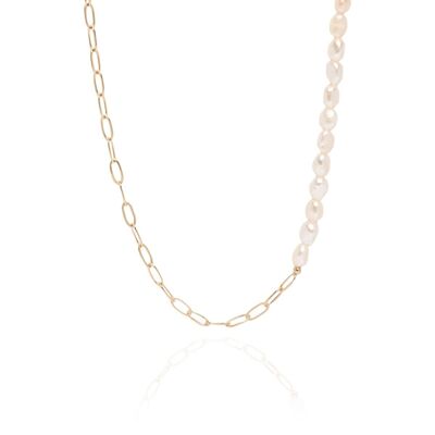Freda 14k Gold Pearl Chain Necklace