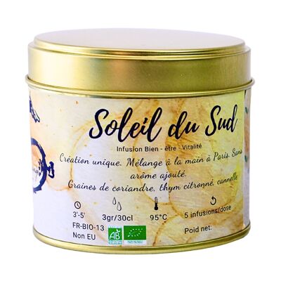 Té de hierbas del sol del sur enlatado