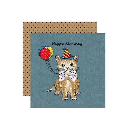 Ginger Cat Kitten Birthday Greetings Card