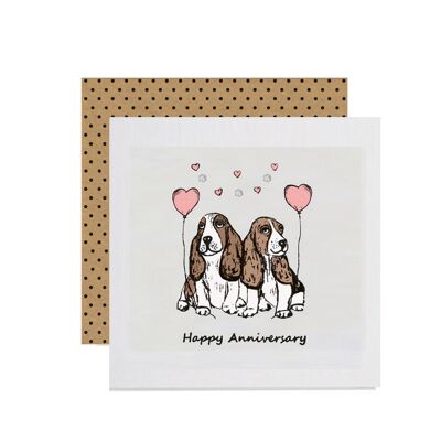 Dogs Anniversary Handmade Greetings Card
