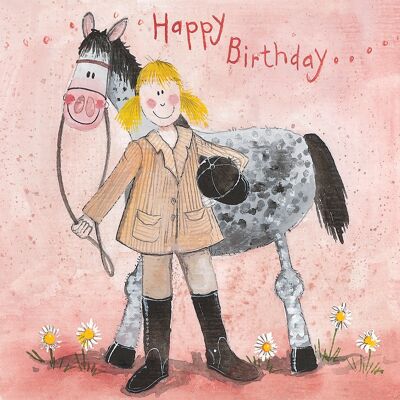 Girl and Horse Birthday Large Gift Bag