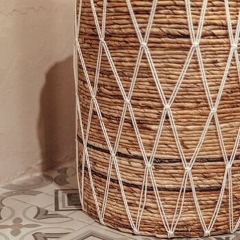 Panier décoratif Boho | Panier à linge avec couvercle KISA en fibre de banane 6