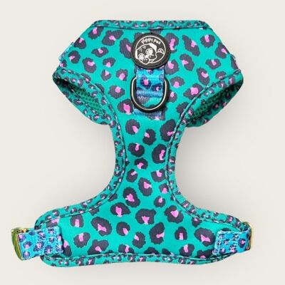 Aqua Leopard dog harness