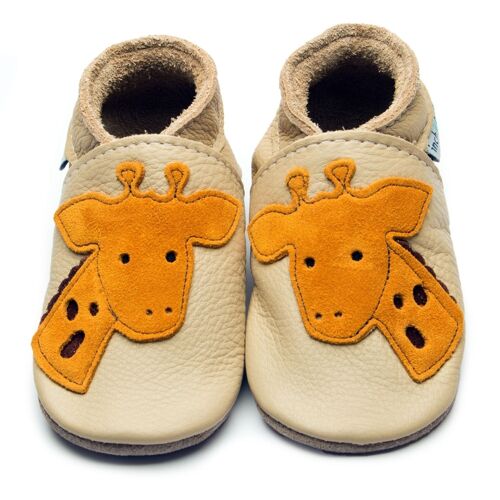 Baby Leather Shoes - Giraffe Cream
