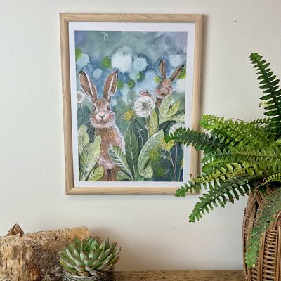 Little Rabbits Watercolour Art Print