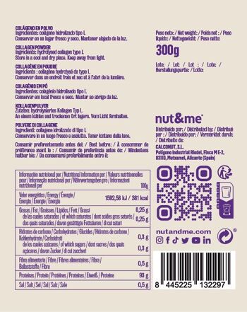 Colágeno en polvo 300g nut&me - Suplemento naturel 3