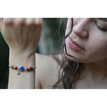 Bracelet Lapis lazuli et bois Liz 2