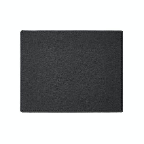 Mouse Pad Palladio Real Leather Black - cm 25x20 - Square Corners and Perimeter Stitching