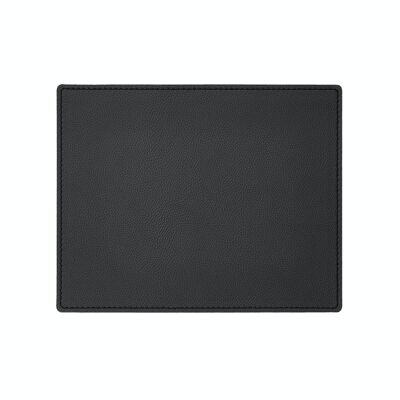 Tapis de Souris Palladio Cuir Véritable Noir - cm 25x20 - Coins Carrés et Couture Périmétrique