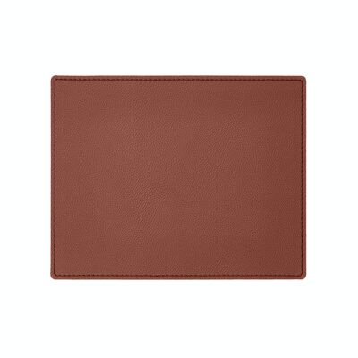 Tapis de Souris Palladio Cuir Véritable Marron Orange - cm 25x20 - Coins Carrés et Coutures Périmétriques