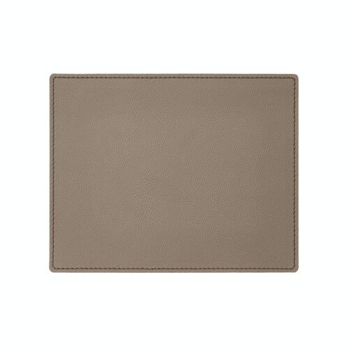 Mouse Pad Palladio Real Leather Taupe Grey - cm 25x20 - Square Corners and Perimeter Stitching