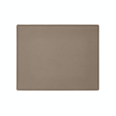 Mouse Pad Palladio Real Leather Taupe Grey - cm 25x20 - Square Corners and Perimeter Stitching