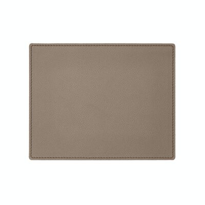 Tapis de Souris Palladio Cuir Véritable Gris Taupe - cm 25x20 - Coins Carrés et Couture Périmétrique