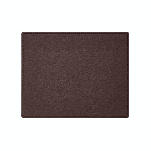 Mouse Pad Palladio Real Leather Dark Brown - cm 25x20 - Square Corners and Perimeter Stitching