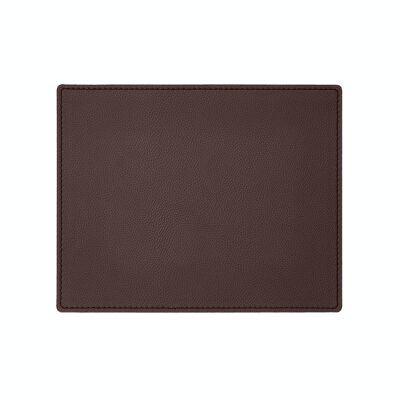 Tapis de Souris Palladio Cuir Véritable Marron Foncé - cm 25x20 - Coins Carrés et Coutures Périmétriques